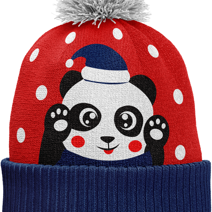 Playful Panda - Kids winter beanie_MOCK UP